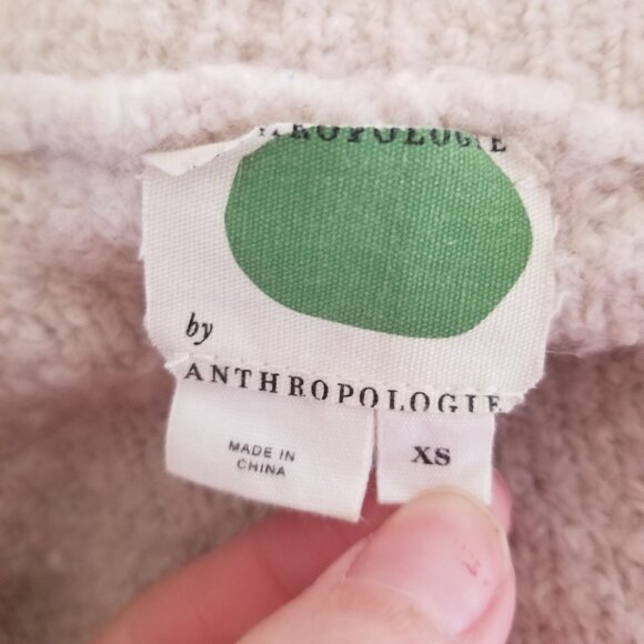 Anthropologie XS Cream CLAYTON Soft Fuzzy Wool V Neck Sweater Winter Layers Y2K - Picture 4 of 8